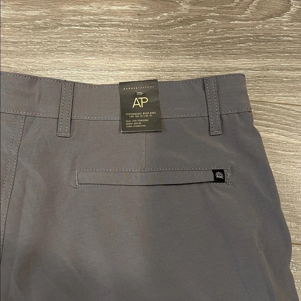 Across The Pond Slate Gray Men's Flat Front Shorts
